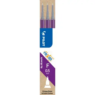 Produktfoto för Pilot FriXion, refill för gelpenna, tunn spets på 0,5 mm, lila bläck