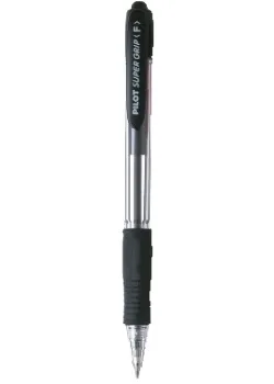 Alternativ bild 0 för Pilot Kulpenna, Super Grip, tunn spets på 0,7 mm, transparent skaft med greppzon, svart bläck
