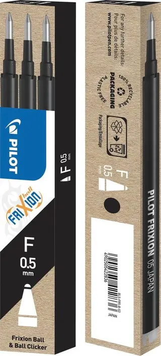 Produktfoto för Pilot Refill Frixion 0,5mm svart 3/FP