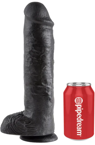 Bild 2 för Pipedream King Cock With Balls Black 28 cm
