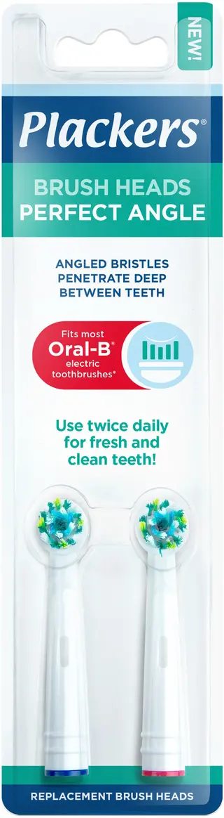 Produktfoto för Plackers Brush head refills Perfect Angle Tandborsthuvuden 2 st