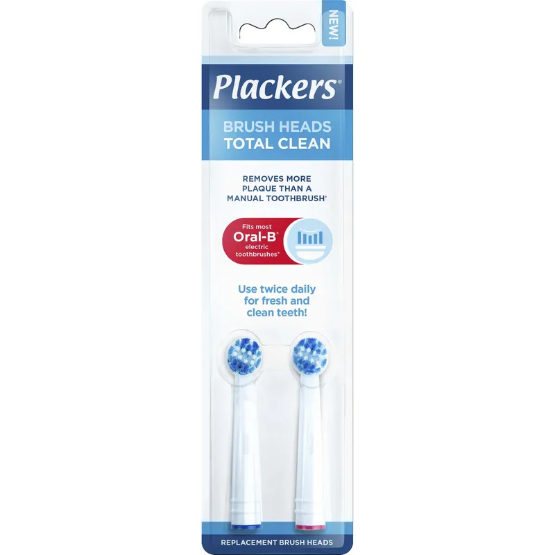 Bild 1 för Plackers Brush head refills Total Clean Tandborsthuvuden 2 st