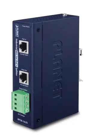 Produktfoto för PLANET Splitter IPOE-162S 56V DC 2X RJ45 Strömförsörjning - 25 Watt - 80 Plus