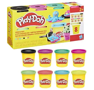 Produktfoto för Play-Doh Vibrant 8 Pack Solid 680G