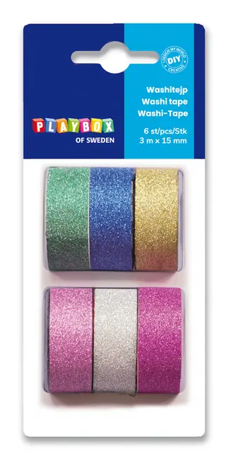 Produktfoto för PLAYBOX Washitape glitter 6/FP