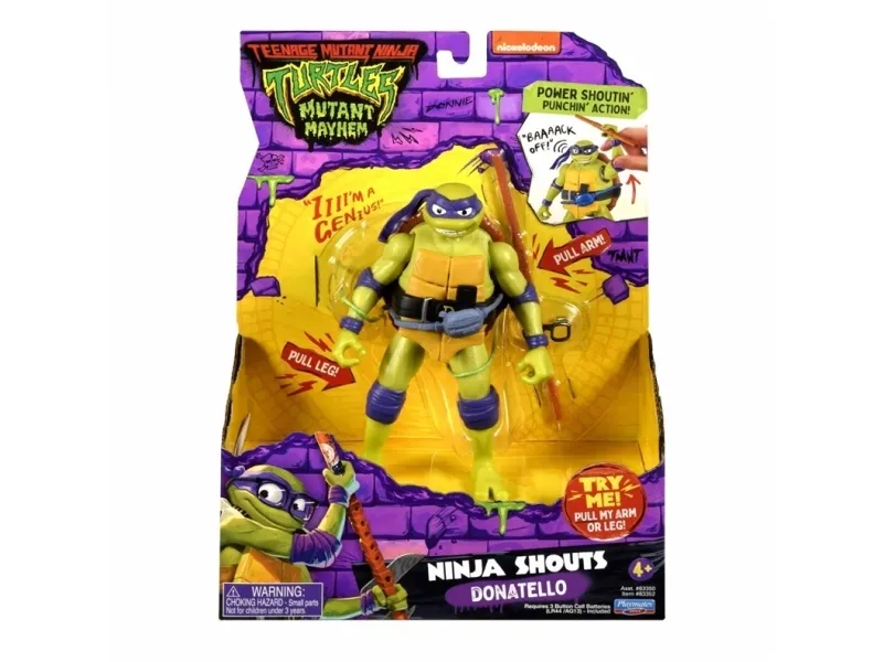Alternativ bild 0 för Playmates Toys Turtles Mutant Mayhem - Power Sounds 14cm - Donatello