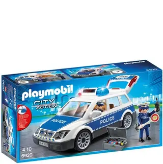 Produktfoto för playmobil Polisbil, siren och blåljus, fällbara säten, avtagbart tak, 2 figurer, 4–10 år