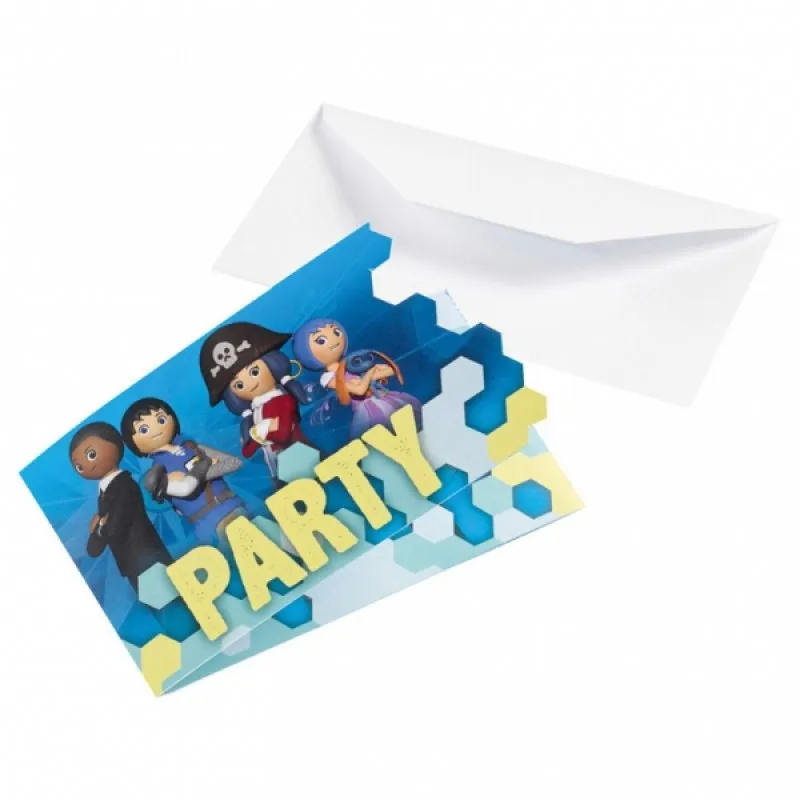 Alternativ bild 0 för Playmobil Super4 inbjudningskort 8-pack