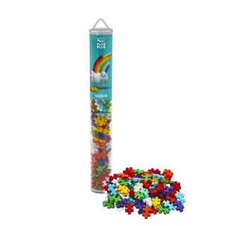 Produktfoto för Plus-Plus 3D Byggsats 100-bitar i tub (Rainbow mix)