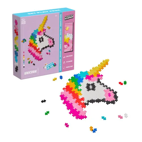 Alternativ bild 0 för Plus Plus Puzzle By Number Byggsats 250-bitar (Enhörning)
