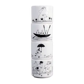 Produktfoto för Pluto Design - Mumin Äggkopp 4-pack Vit/Svart