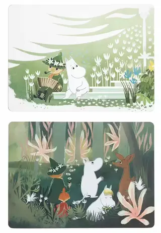 Produktfoto för Pluto Design - Mumin Bordsunderlägg 28,5x38,8 cm 2 pack Grön