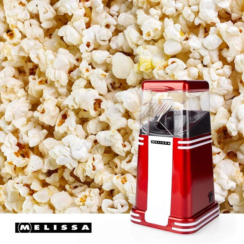 Bild 2 för Popcornmaskin – 1200W, varmluft, 2–4 min, röd/vit