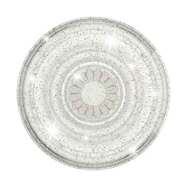 Alternativ bild 0 för PopSockets PopGrip - Fingergrepp/vikbart ställ för mobiltelefon - utbytbar - Clear Glitter Silver