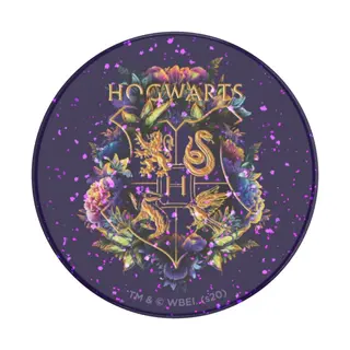 Produktfoto för PopSockets PopGrip - Fingergrepp/vikbart ställ för mobiltelefon - utbytbar - Glitter Hogwarts Floral