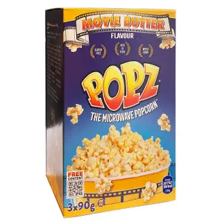Produktfoto för Popz Micropopcorn Movie Butter 3x90g