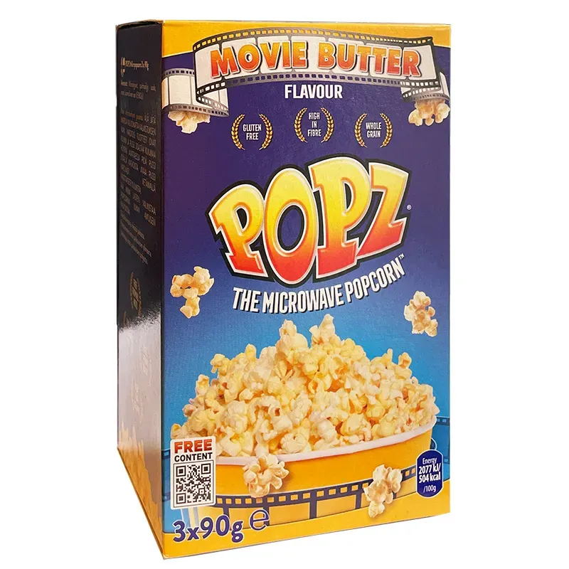 Bild 1 för Popz Micropopcorn Movie Butter 3x90g