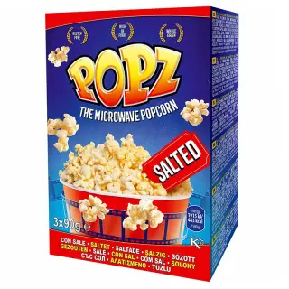 Produktfoto för Popz Micropopcorn Salt 3x90g