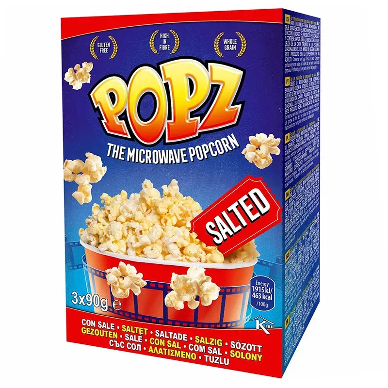 Bild 1 för Popz Micropopcorn Salt 3x90g