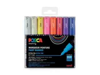 Produktfoto för POSCA PC-1M, Multifärg, Multifärg, 16 färger, Extra Fin, 0,7 mm, 1 mm