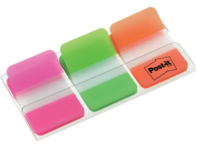 Alternativ bild 0 för Post-it® Indexflikar Strong små, 25,4 x 38 mm, olika färger, 3 x 22-pack med hylshållare