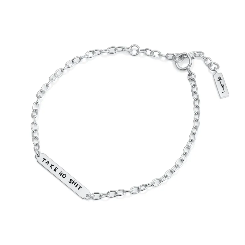 Alternativ bild 0 för Power Plates Armband - Take No Shit Silver 16-19 cm