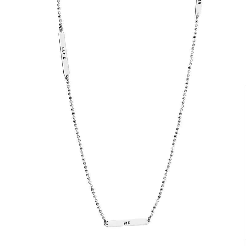 Alternativ bild 0 för Power Plates Long Halsband Silver 80 cm