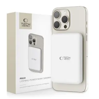 Produktfoto för Powerbank Tech-Protect TECH-PROTECT PB11 LIFEMAG MAGSAFE POWER BANK 10000MAH WHITE