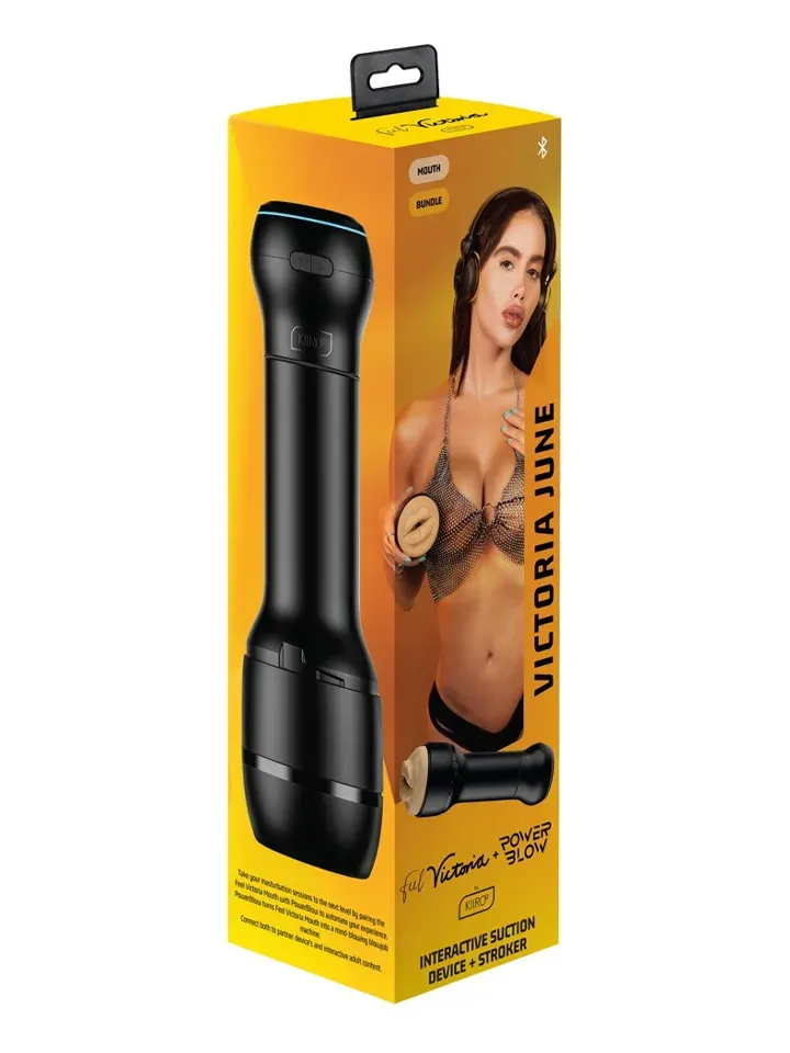 Bild 1 för PowerBlow + Victoria June Feel Stroker Mouth Masturbator Set