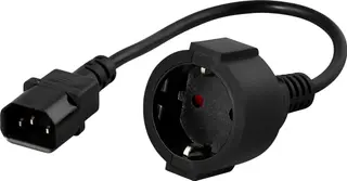 Produktfoto för PowerWalker - Strömkabel - CEE 7/4 (hona) till IEC 60320 C14 - 10 A - 20 cm - för PowerWalker VI 1000 RLP, VI 2000 RLP, VI 3000 RLP