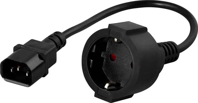 Bild 1 för PowerWalker - Strömkabel - CEE 7/4 (hona) till IEC 60320 C14 - 10 A - 20 cm - för PowerWalker VI 1000 RLP, VI 2000 RLP, VI 3000 RLP