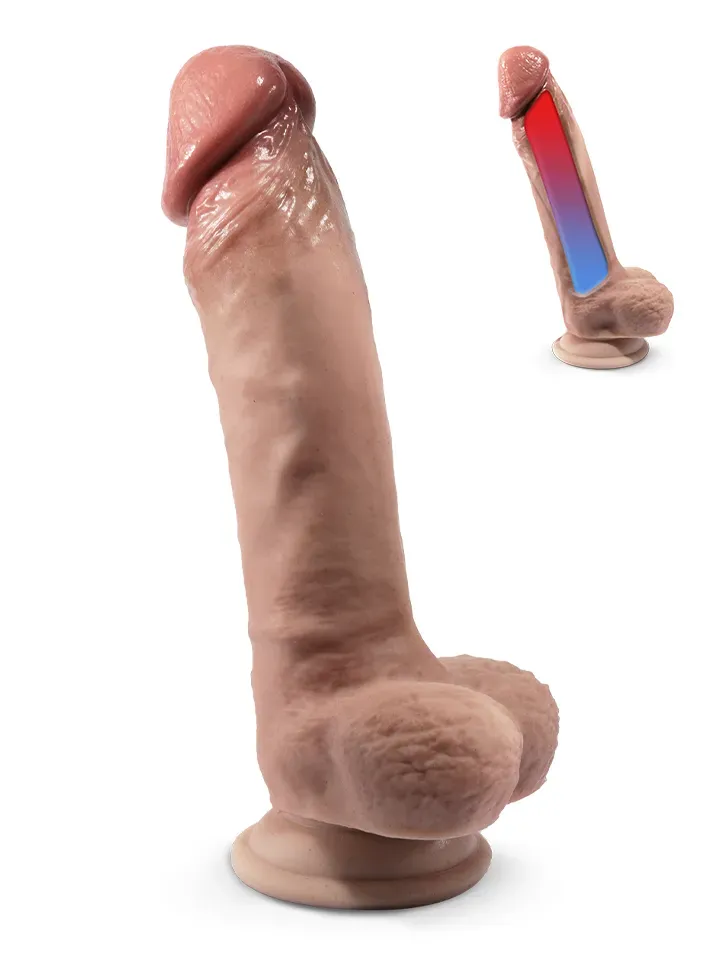 Bild 1 för Premium Real Skin Dildo med pung 23 cm
