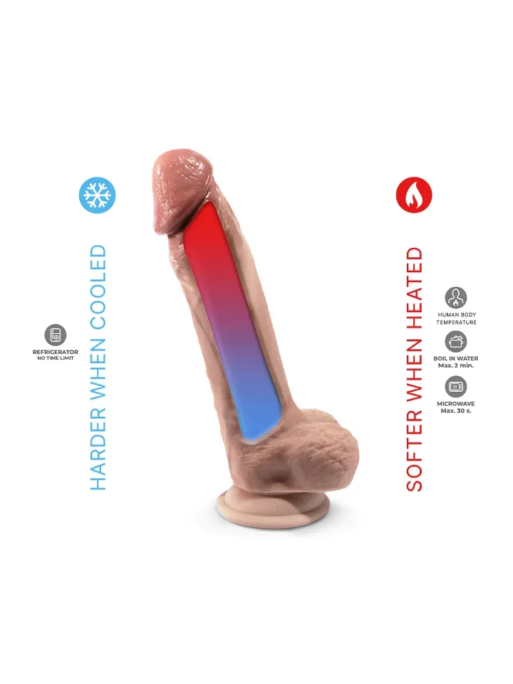 Bild 2 för Premium Real Skin Dildo med pung 23 cm