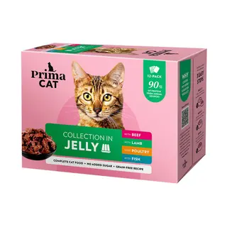 Produktfoto för PrimaCat Classic multipack i gele 12 x 85 g