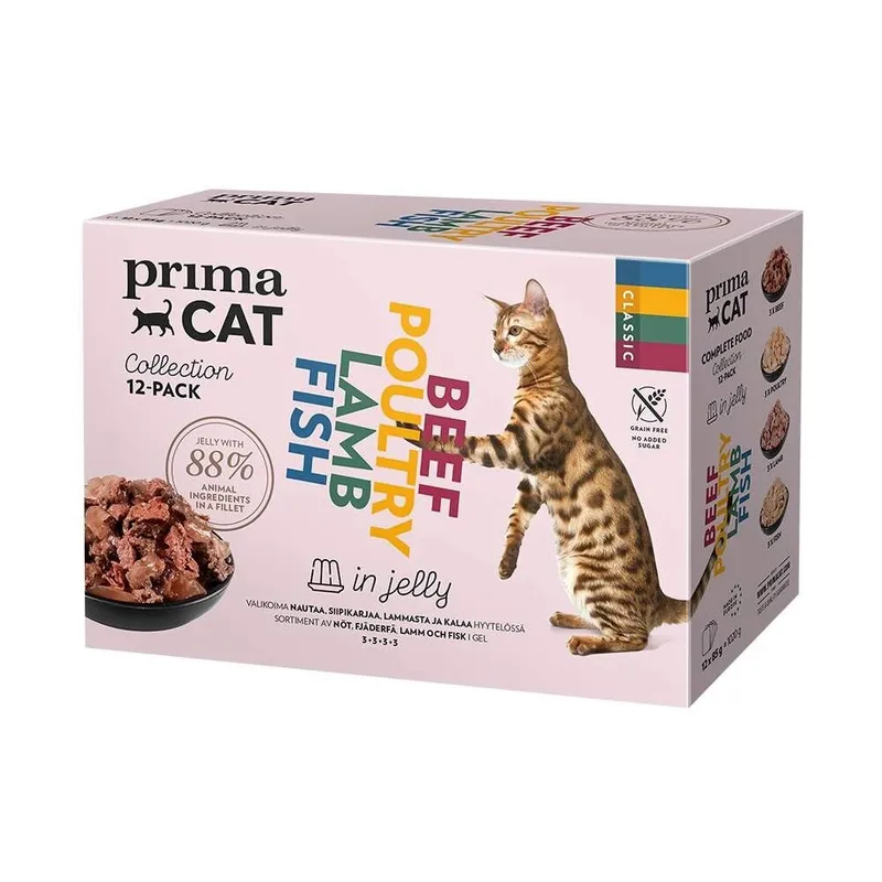 Bild 2 för PrimaCat Classic multipack i gele 12 x 85 g