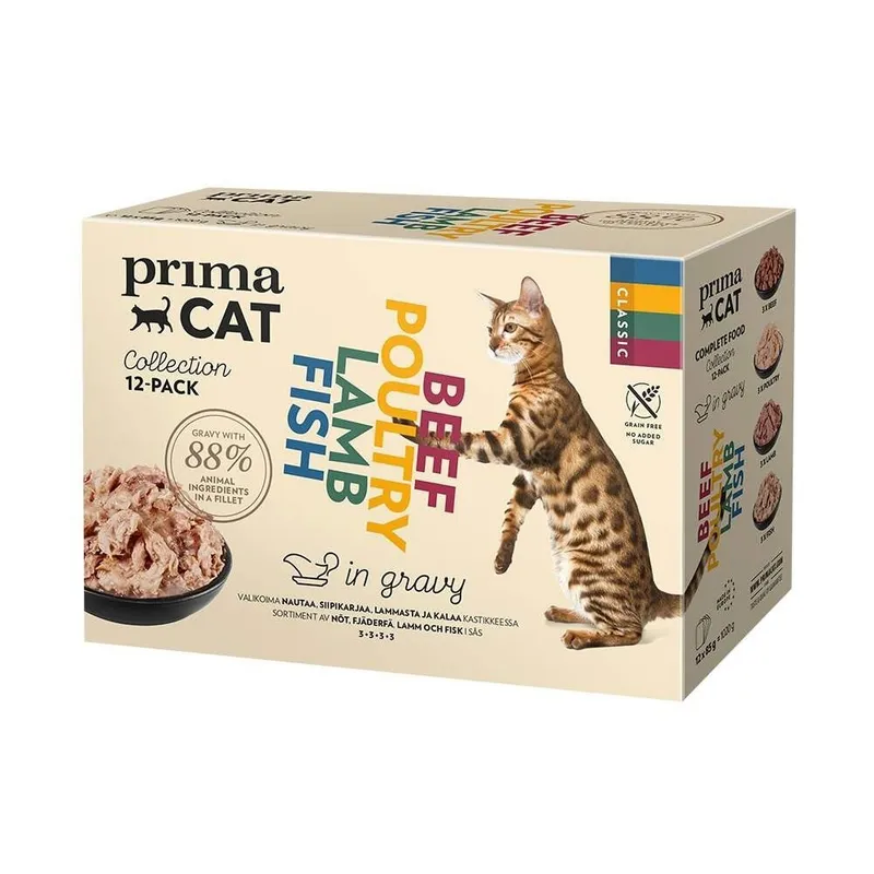 Bild 2 för PrimaCat Classic multipack i sås 12 x 85 g