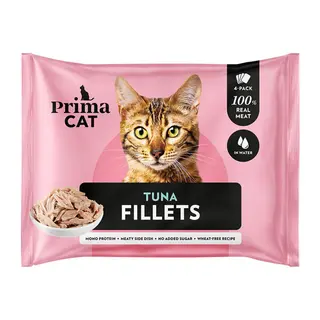 Produktfoto för PrimaCat Fillets Tonfisk i vatten 4 x 50 g