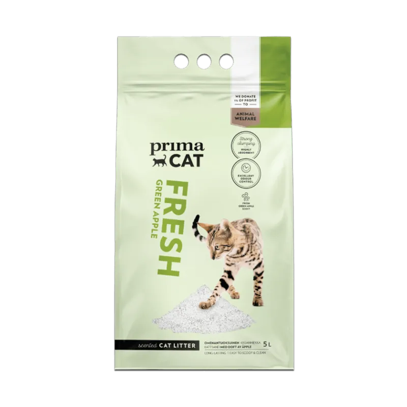 Bild 1 för PrimaCat Fresh Apple kattsand Vit 5 L