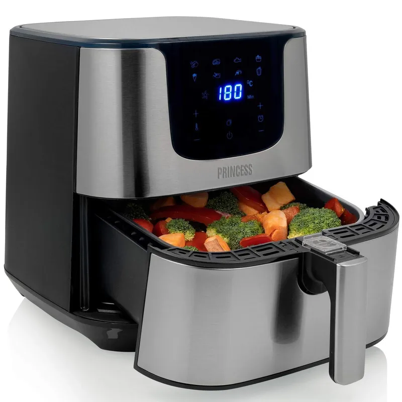 Bild 2 för Princess Deluxe 182060 - Varmluftsfritös - 5.5 liter - 1700 W - rostfritt stål