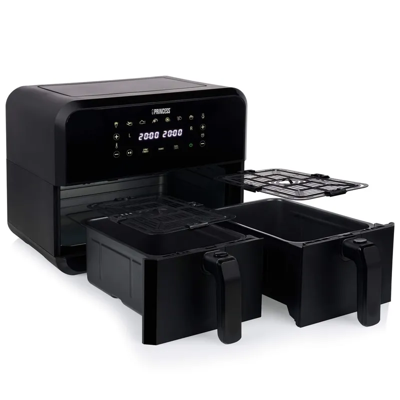 Bild 2 för Princess Double Basket Airfryer - Double hot air fryer - 8 liter - 2.4 kW - svart