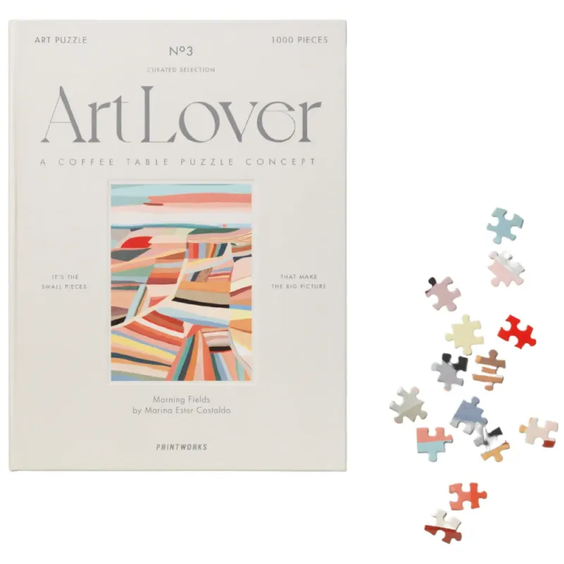 Alternativ bild 0 för Printworks - Art Lover Book pussel morning fields 1000