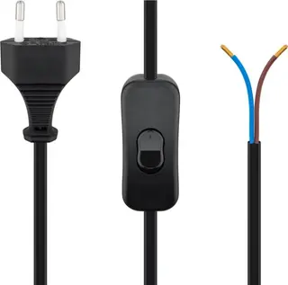 Produktfoto för Pro Euro cord for assembly with switch 1.5 m black