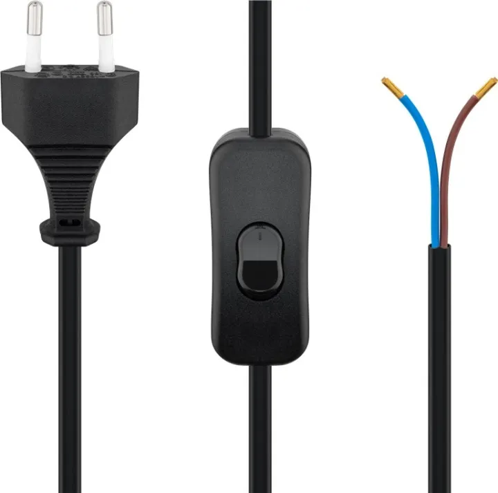 Alternativ bild 0 för Pro Euro cord for assembly with switch 1.5 m black