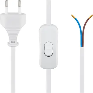 Produktfoto för Pro Euro cord for assembly with switch 1.5 m white