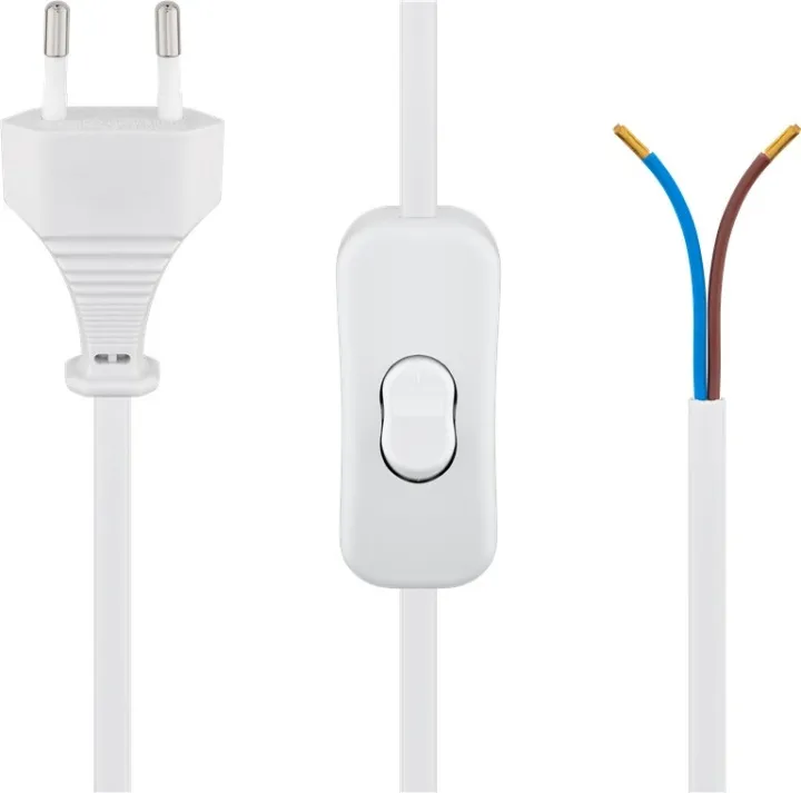 Alternativ bild 0 för Pro Euro cord for assembly with switch 1.5 m white