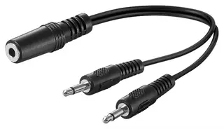 Produktfoto för Pro MiniJack 3.5mm splitter (1F - 2M) - Mono - Black