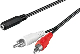 Produktfoto för Pro MiniJack (F) - 2xRCA (M) - 1.4m