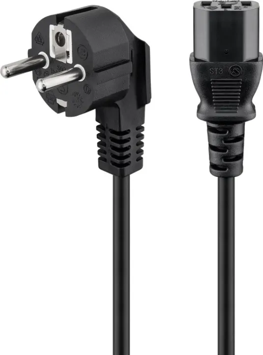 Alternativ bild 0 för Pro Power cable C13 1x90° - Svart - 3 m