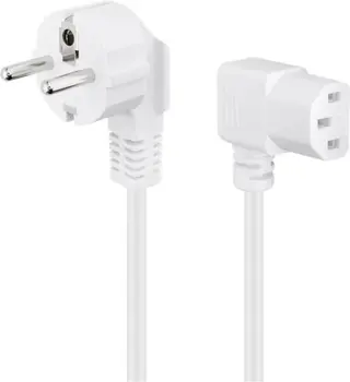 Produktfoto för Pro Power cable C13 2x90° - Vit - 2 m