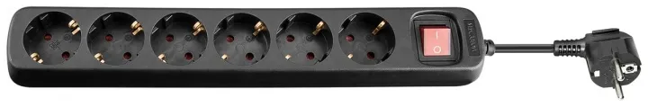 Alternativ bild 0 för Pro Power Socket x6 - Bk - Switch - 1.5m